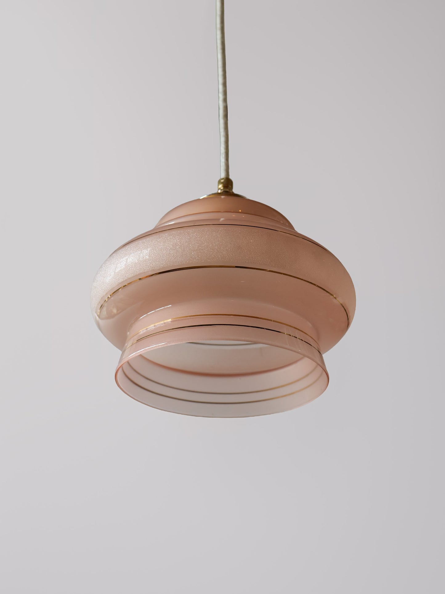 roze vintage gesatineerd glas lamp