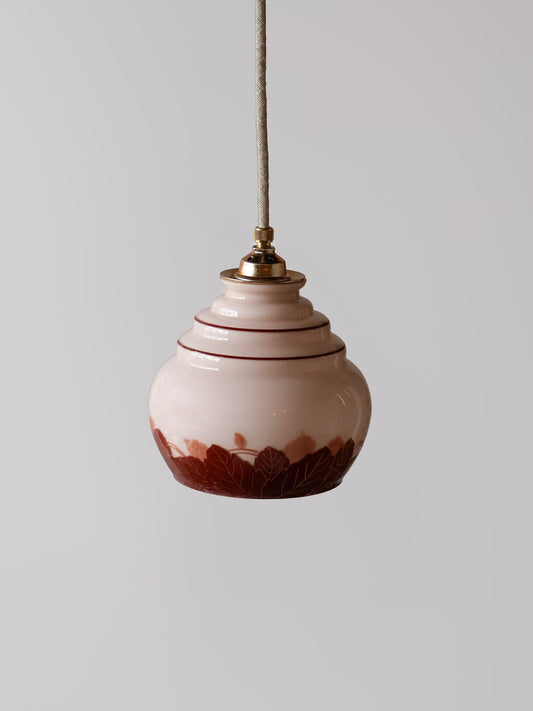 roze vintage opaline glas lamp