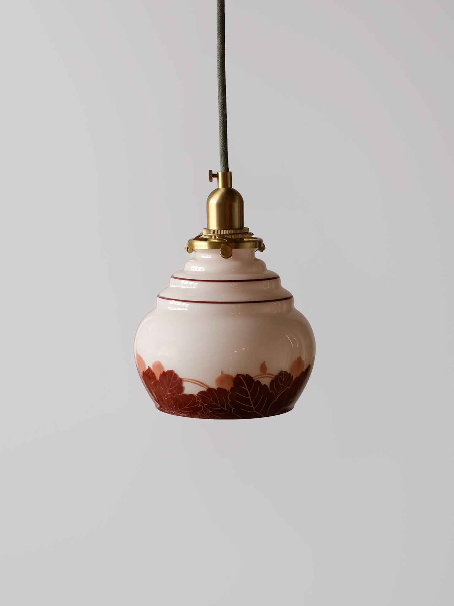 roze vintage opaline glas lamp