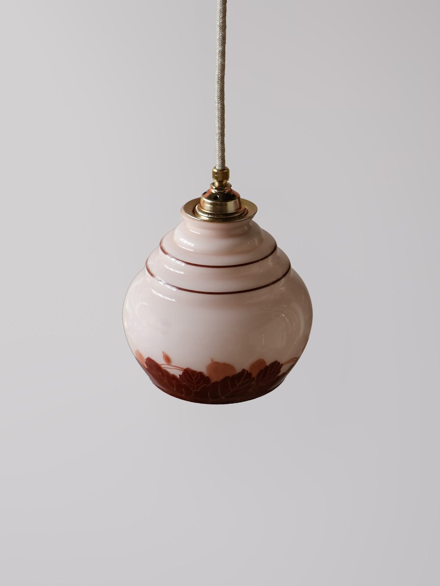 roze vintage opaline glas lamp
