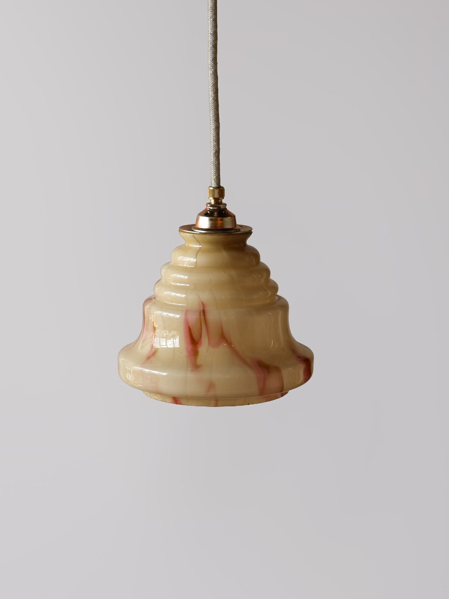 beige vintage gemarmerd glas lamp