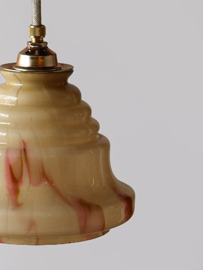 beige vintage gemarmerd glas lamp