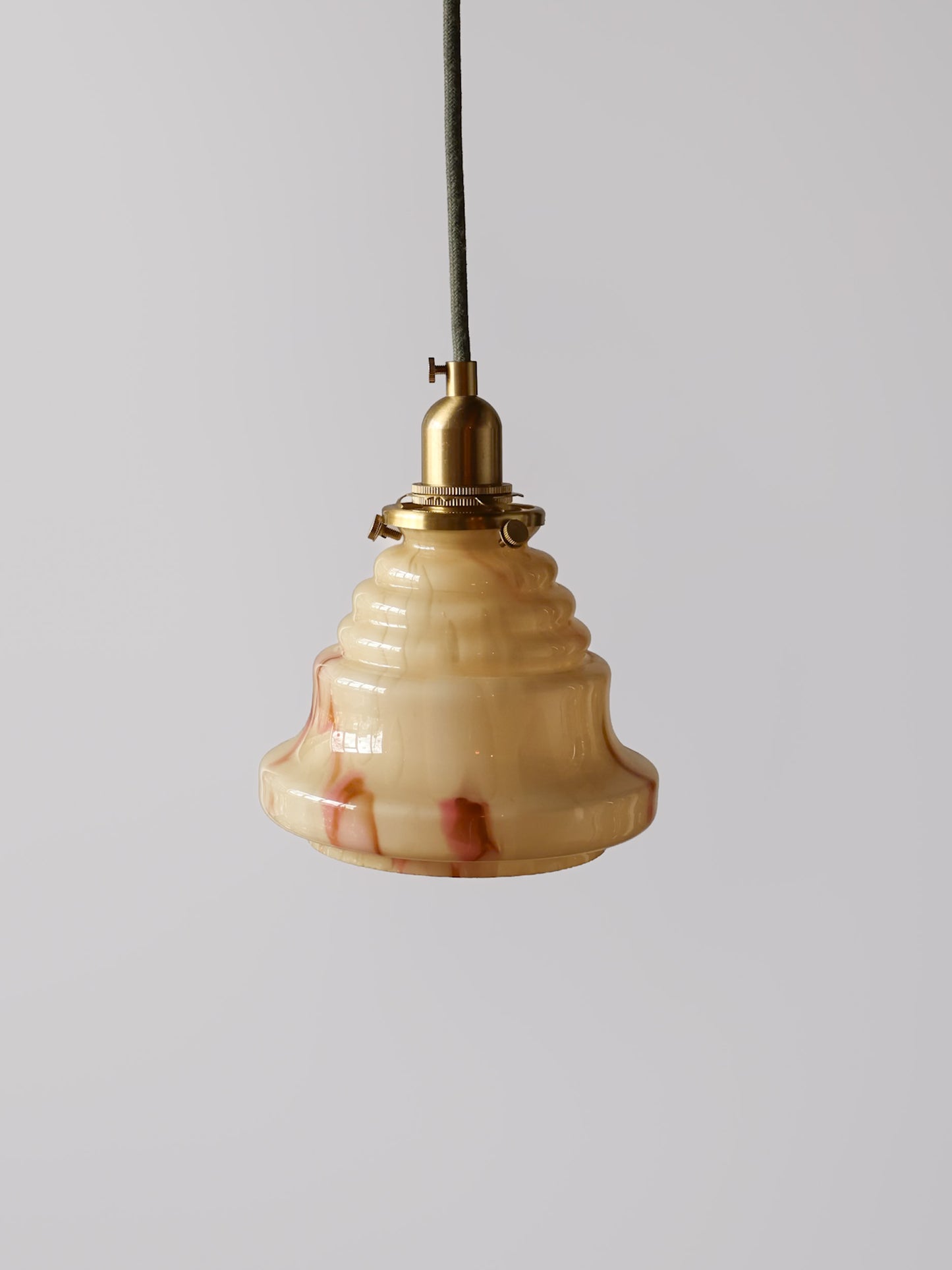 beige vintage gemarmerd glas lamp