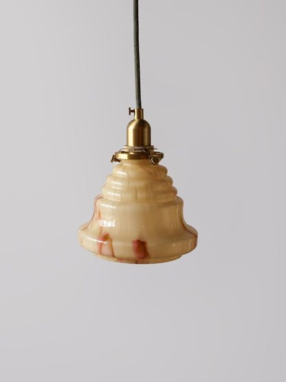 beige vintage gemarmerd glas lamp