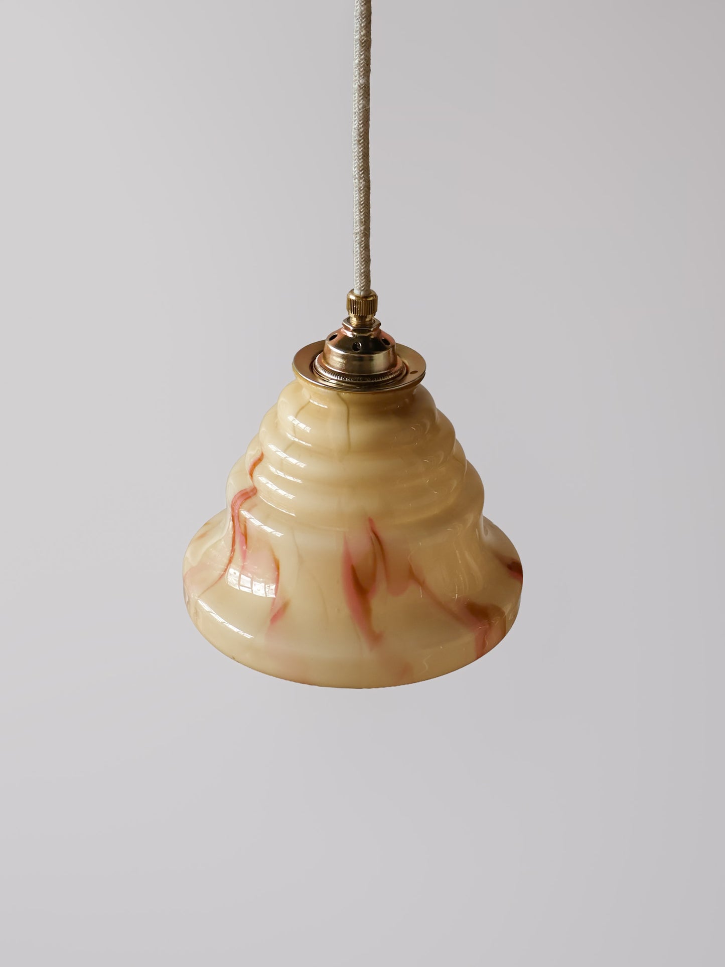 beige vintage gemarmerd glas lamp