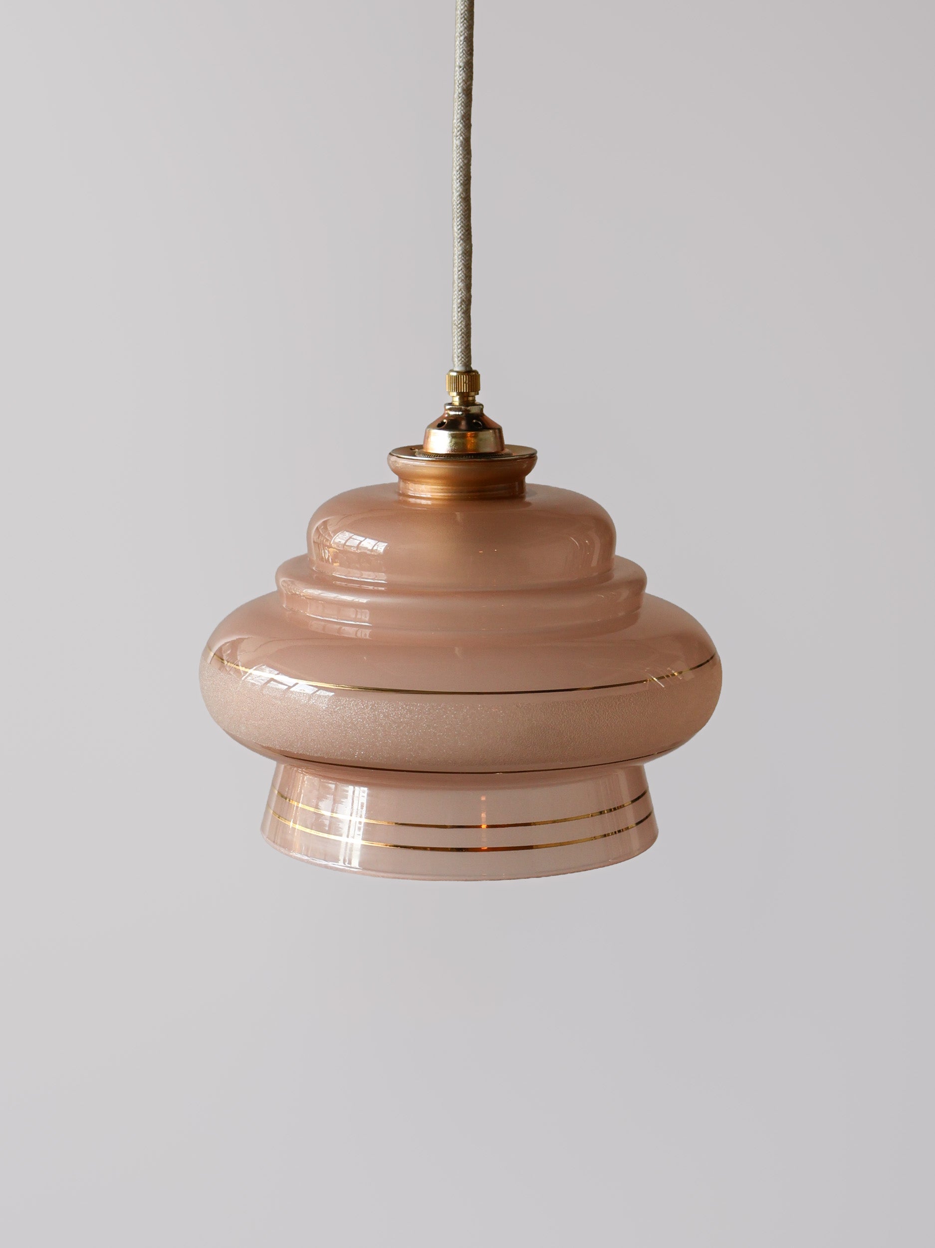 roze vintage gesatineerd glas lamp 