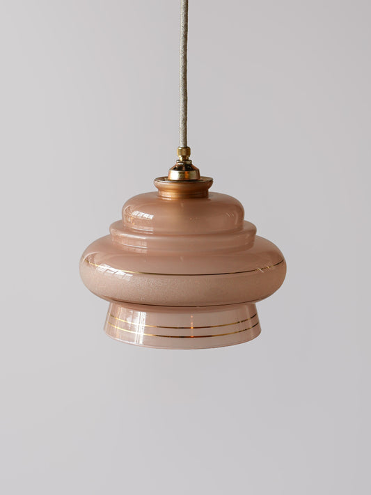 roze vintage gesatineerd glas lamp 