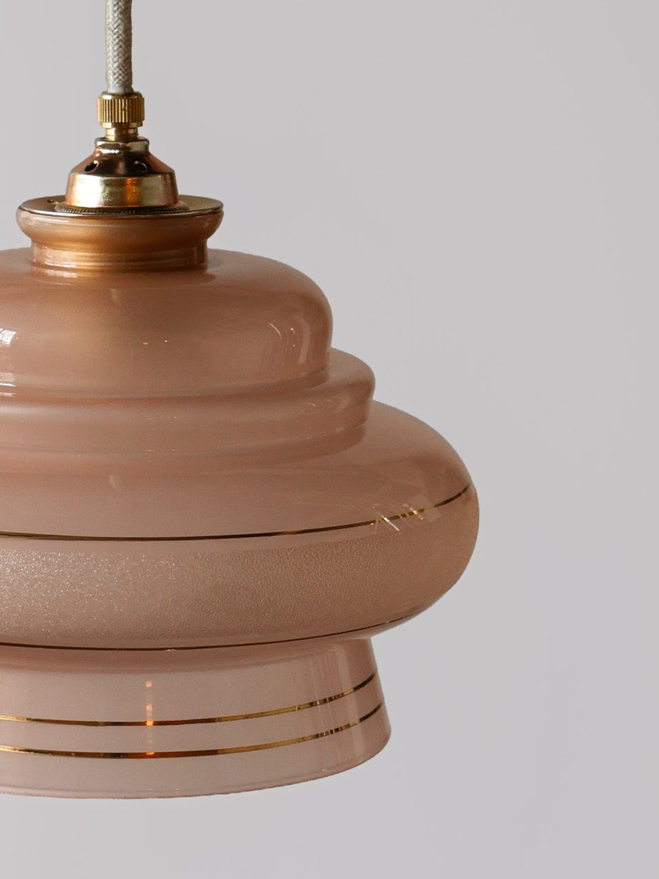 roze vintage gesatineerd glas lamp 