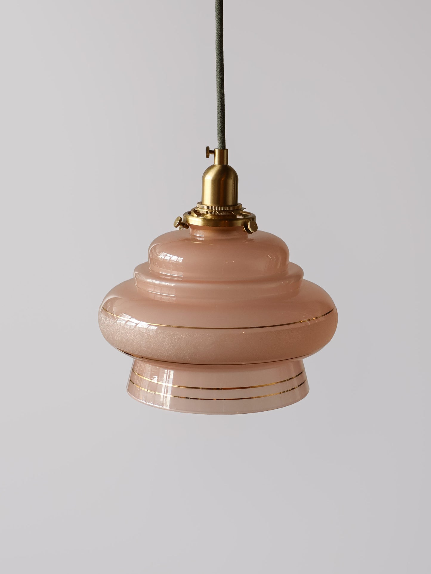 roze vintage gesatineerd glas lamp 
