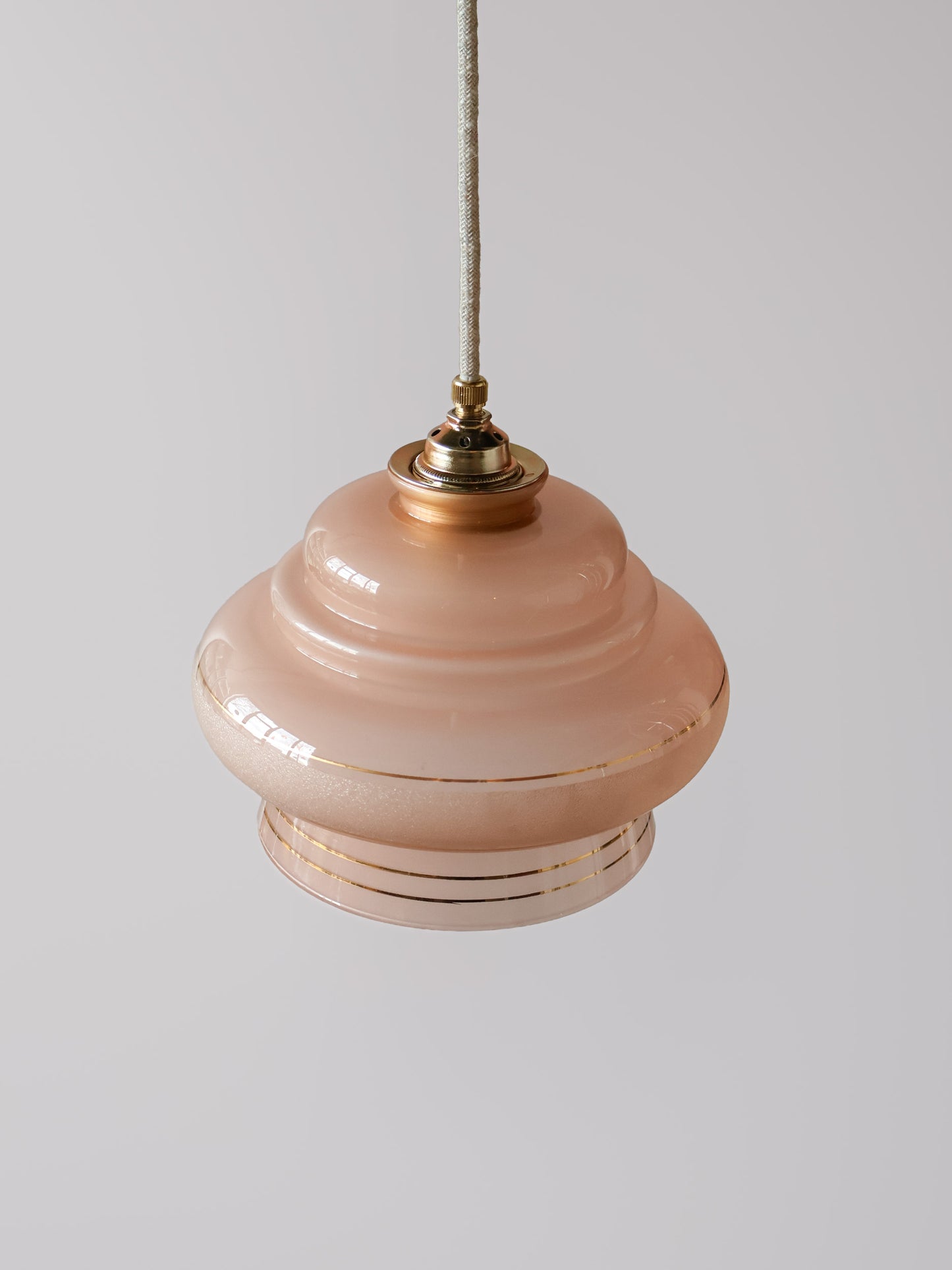 roze vintage gesatineerd glas lamp 