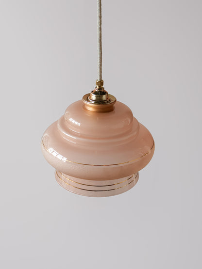 roze vintage gesatineerd glas lamp 