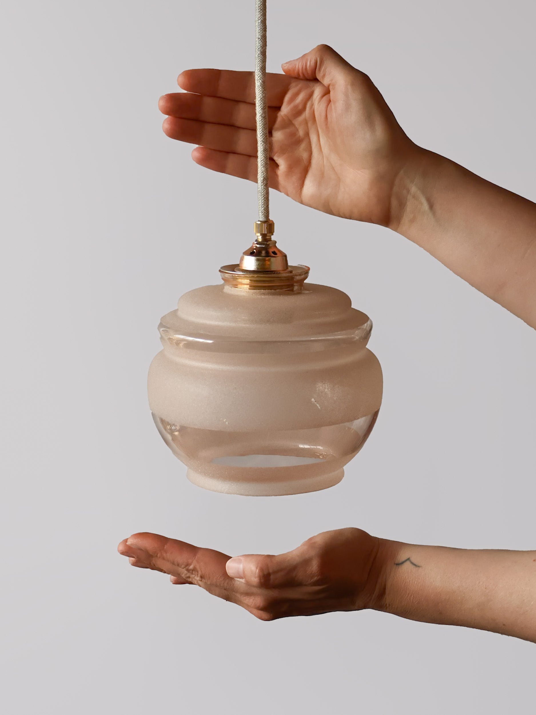 vintage gesuikderd glas lamp
