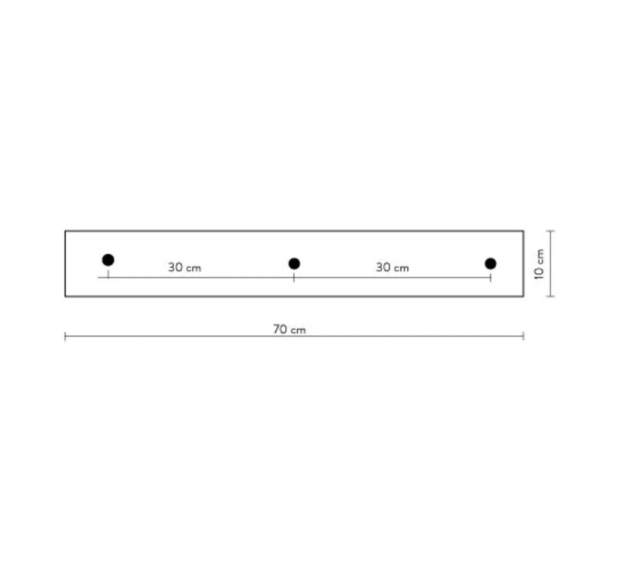 Plafondplaat 3-gaats - 70cm