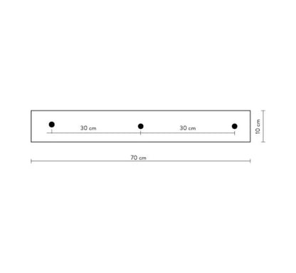 Plafondplaat 3-gaats - 70cm
