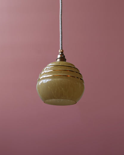 amber vintage lampje van clichy glas
