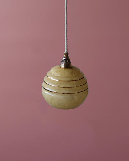 amber vintage lampje van clichy glas