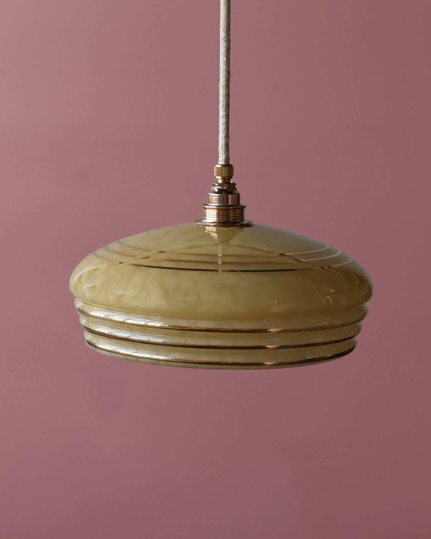 amber vintage lampje van clichy glas