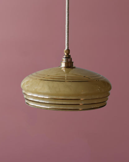 amber vintage lampje van clichy glas