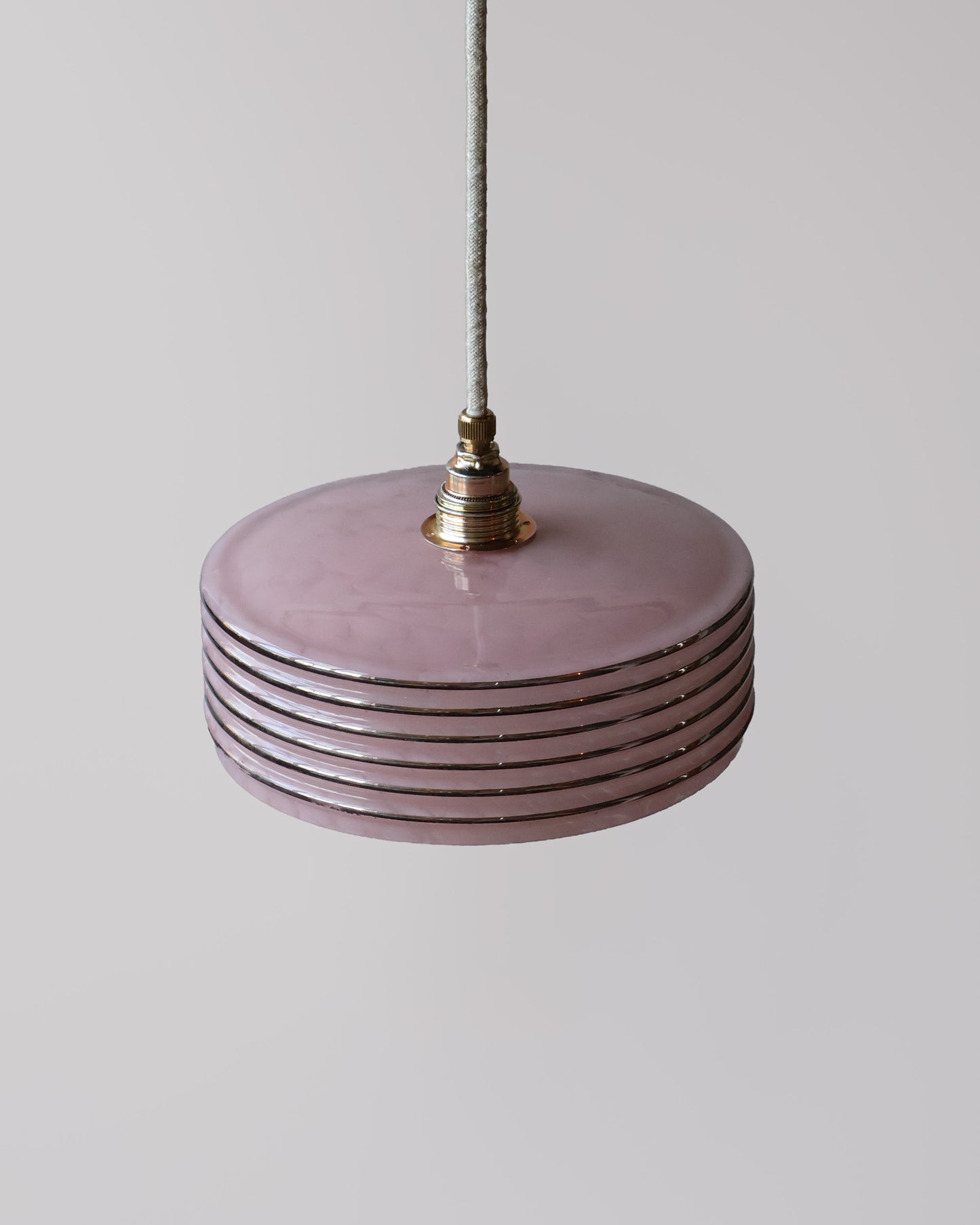 roze vintage lampje van clichy glas