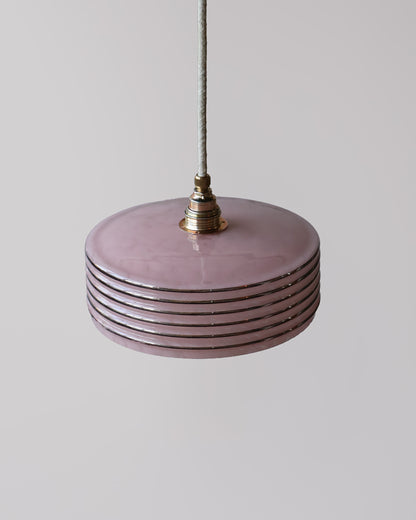 roze vintage lampje van clichy glas