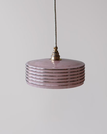 roze vintage lampje van clichy glas