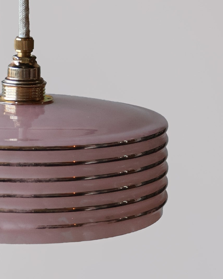 roze vintage lampje van clichy glas