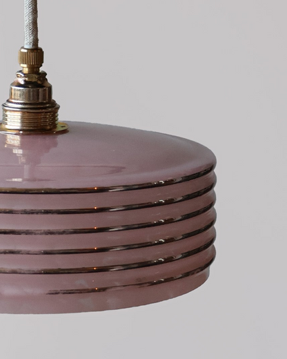 roze vintage lampje van clichy glas
