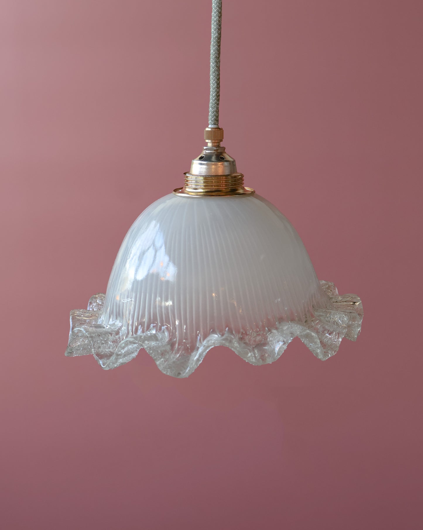 wit vintage lampje van helder glas