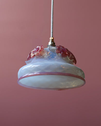 parelmoer vintage lampje van murano glas