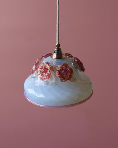 parelmoer vintage lampje van murano glas