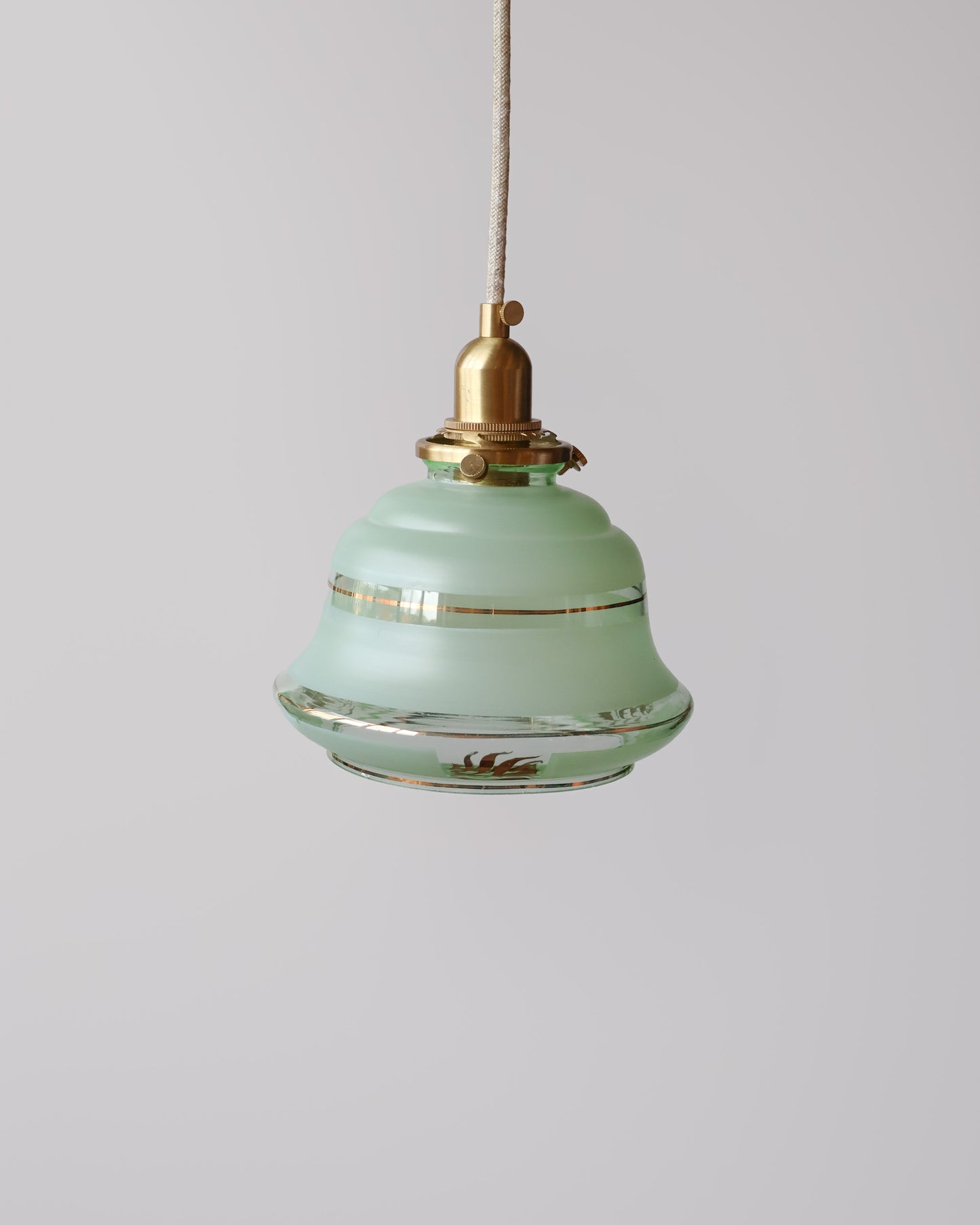 Vintage hanglamp van Lambje met groen beschilderd glas
