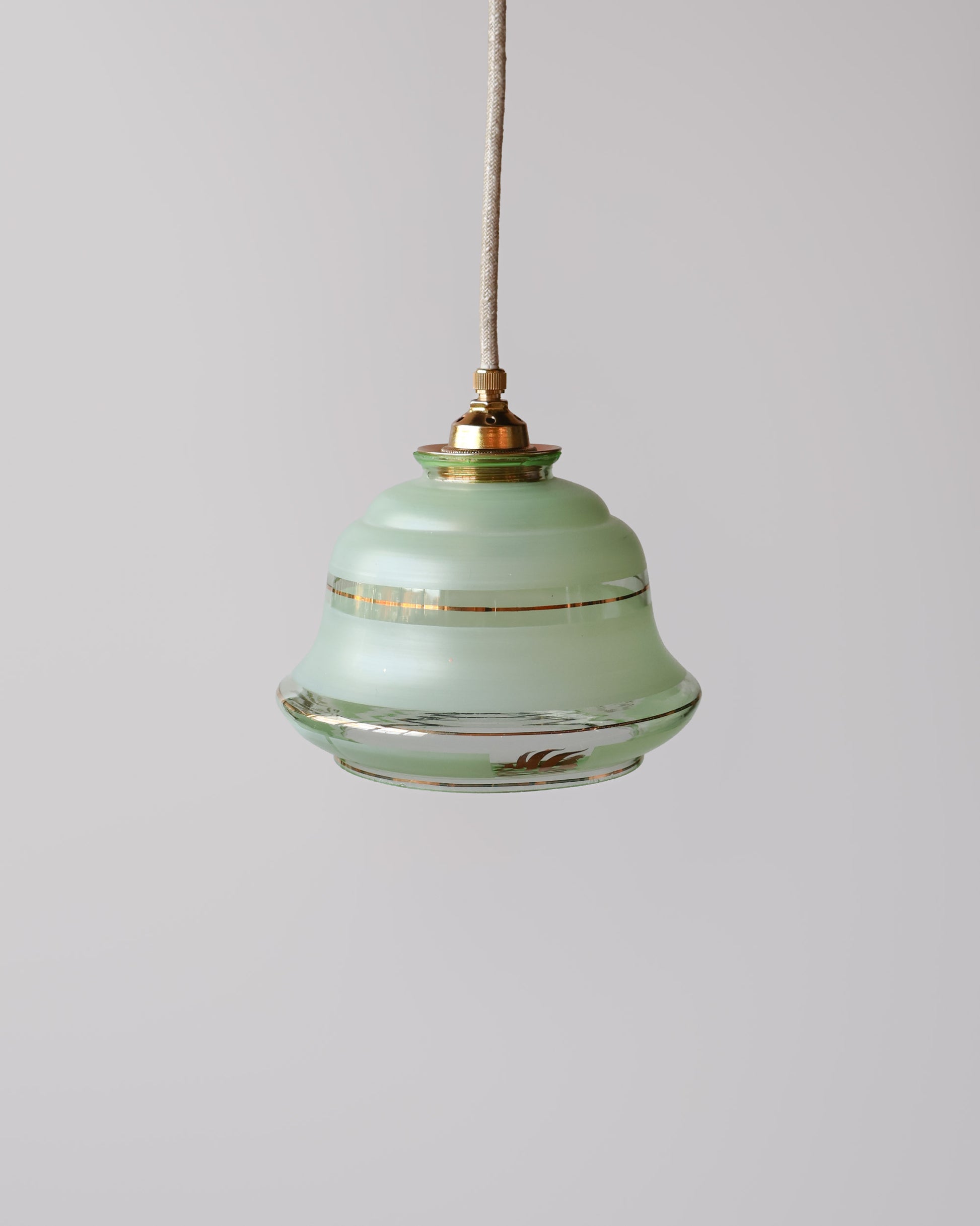Vintage hanglamp van Lambje met groen beschilderd glas
