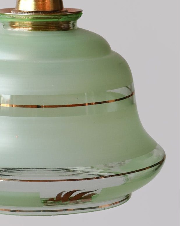 Vintage hanglamp van Lambje met groen beschilderd glas
