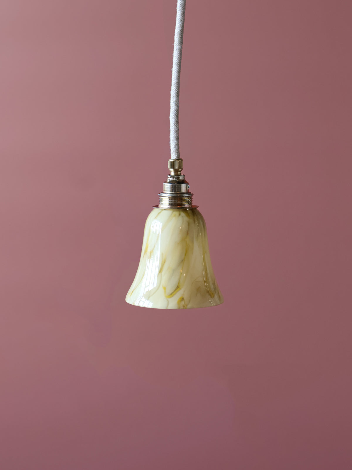 beige vintage gemamerd glas lamp