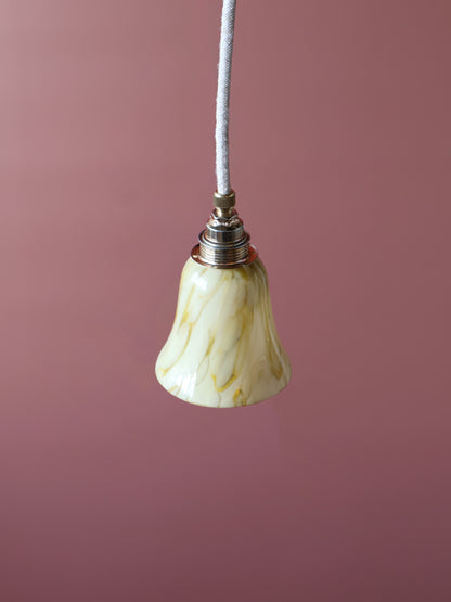 beige vintage gemamerd glas lamp